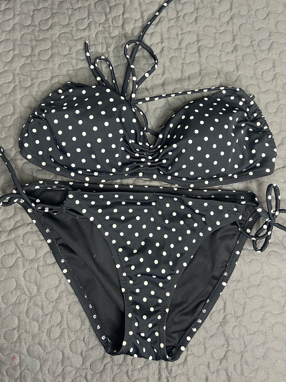 Victoria's Secret Black and White Polka Dot Bikini
